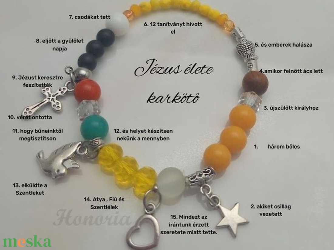 Jézus élete - keresztény történet karkötő-citrom-21 - ékszer - karkötő - charm karkötő - Meska.hu Jézus élete - keresztény történet karkötő-citrom-21 - ékszer - karkötő - charm karkötő - Meska.hu