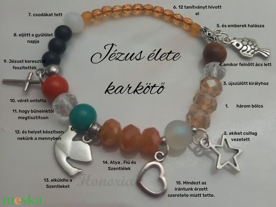 Jézus élete - keresztény történet karkötő-borostyán-25 - ékszer - karkötő - charm karkötő - Meska.hu Jézus élete - keresztény történet karkötő-borostyán-25 - ékszer - karkötő - charm karkötő - Meska.hu