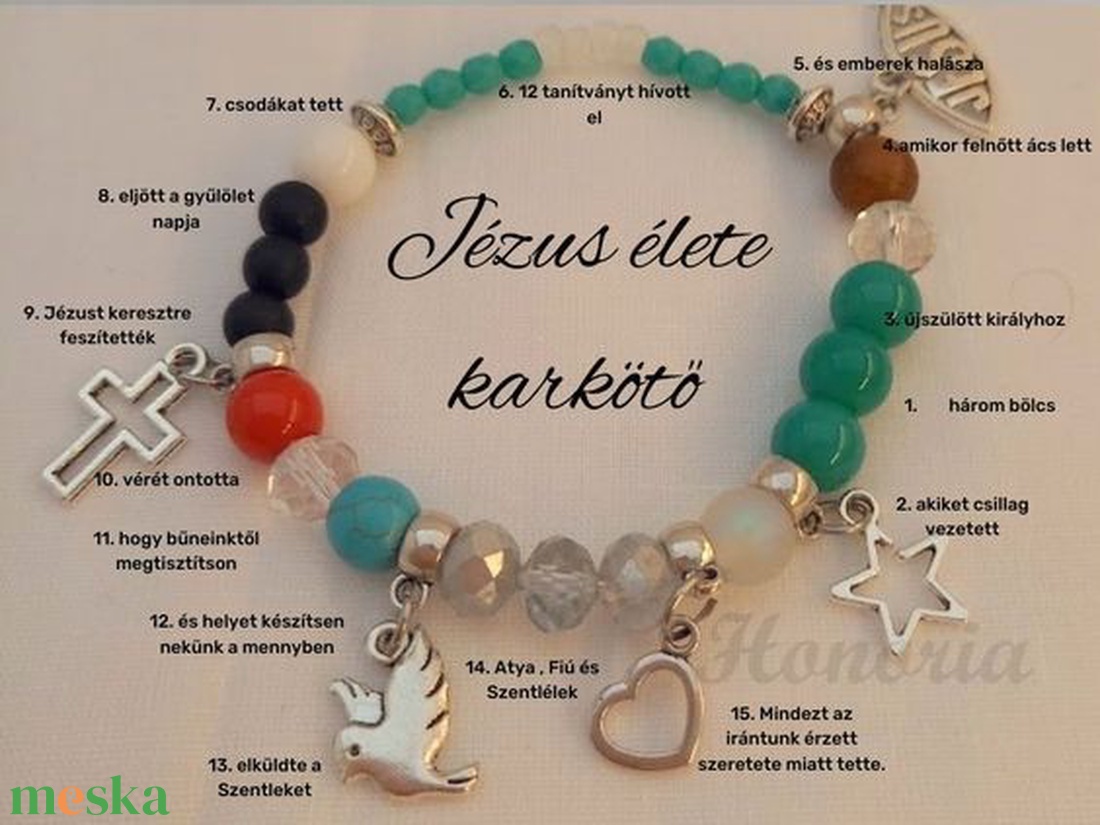 Jézus élete - keresztény történet karkötő-türkiz-41 - ékszer - karkötő - gyöngyös karkötő - Meska.hu Jézus élete - keresztény történet karkötő-türkiz-41 - ékszer - karkötő - gyöngyös karkötő - Meska.hu