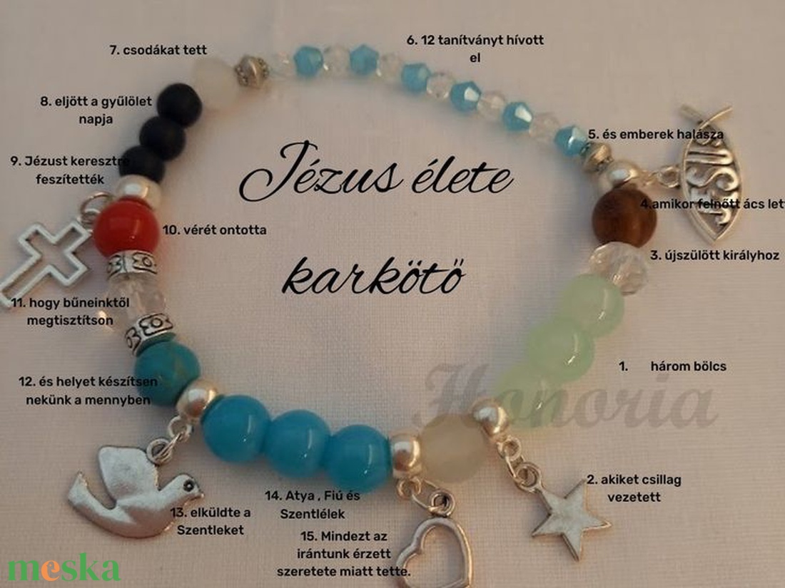 Jézus élete - keresztény történet karkötő-világoskék-54 - ékszer - karkötő - gyöngyös karkötő - Meska.hu Jézus élete - keresztény történet karkötő-világoskék-54 - ékszer - karkötő - gyöngyös karkötő - Meska.hu