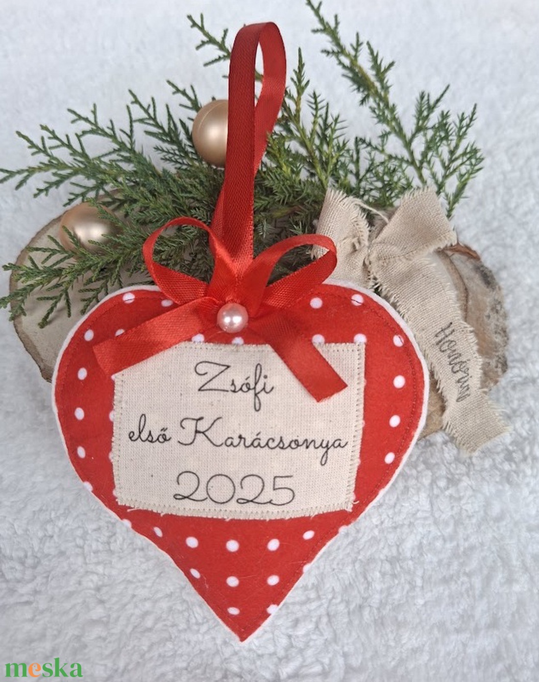 Egyedi Névre szóló-Első Karácsony 2025- filc karácsonyfa dísz - karácsony - karácsonyi lakásdekoráció - karácsonyfadíszek - Meska.hu