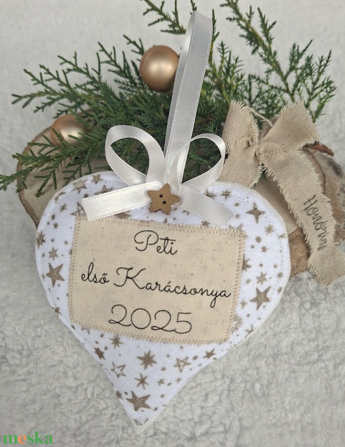Egyedi Névre szóló-Első Karácsony 2025- filc karácsonyfa dísz - karácsony - karácsonyi lakásdekoráció - karácsonyfadíszek - Meska.hu