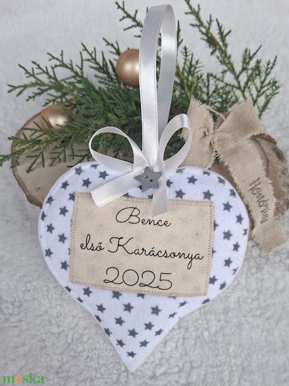 Egyedi Névre szóló-Első Karácsony 2025- filc karácsonyfa dísz - karácsony - karácsonyi lakásdekoráció - karácsonyfadíszek - Meska.hu