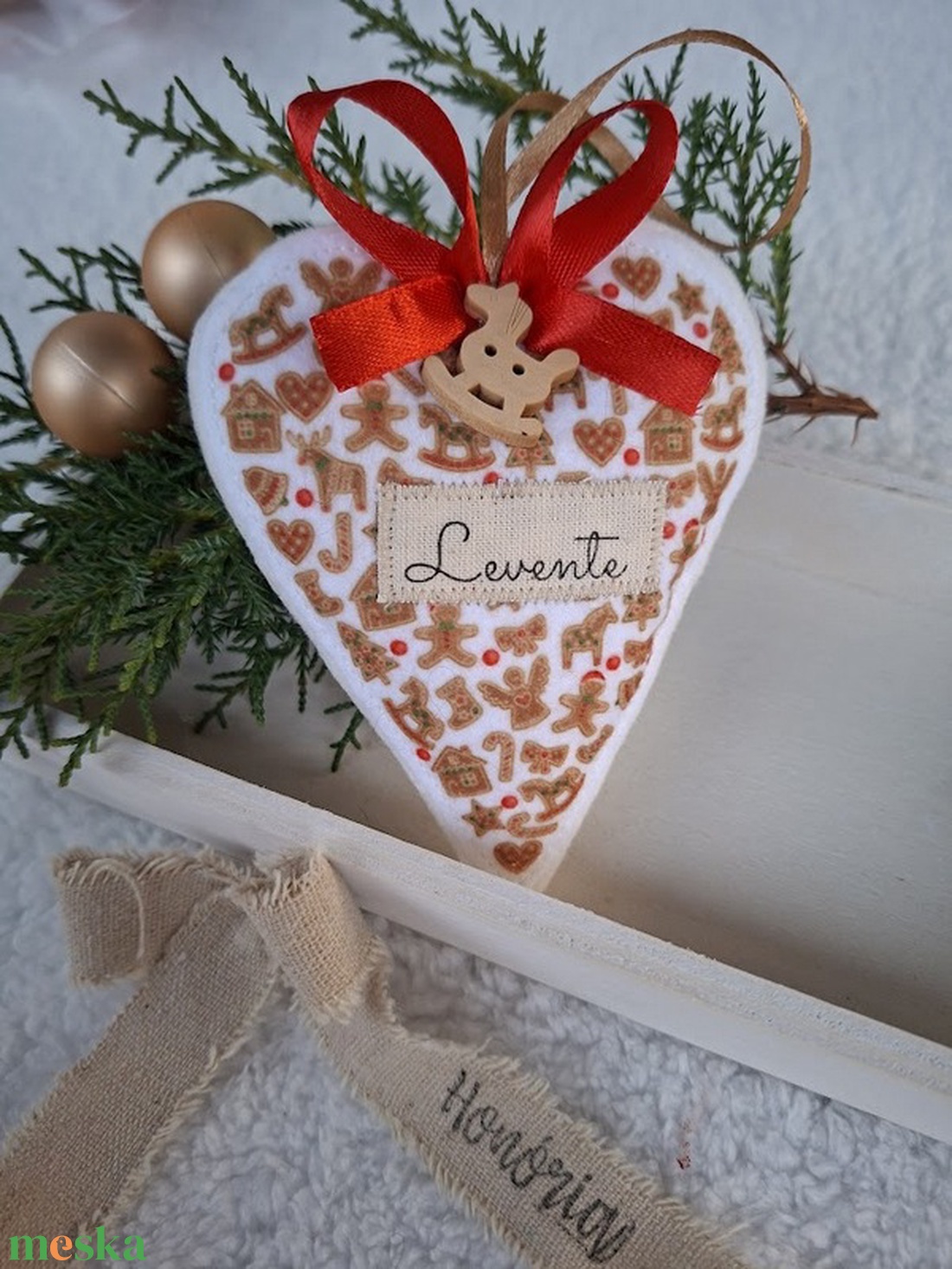 Egyedi Névre szóló-NÉVVEL- filc karácsonyfa dísz (1 db) - karácsony - karácsonyi lakásdekoráció - karácsonyfadíszek - Meska.hu