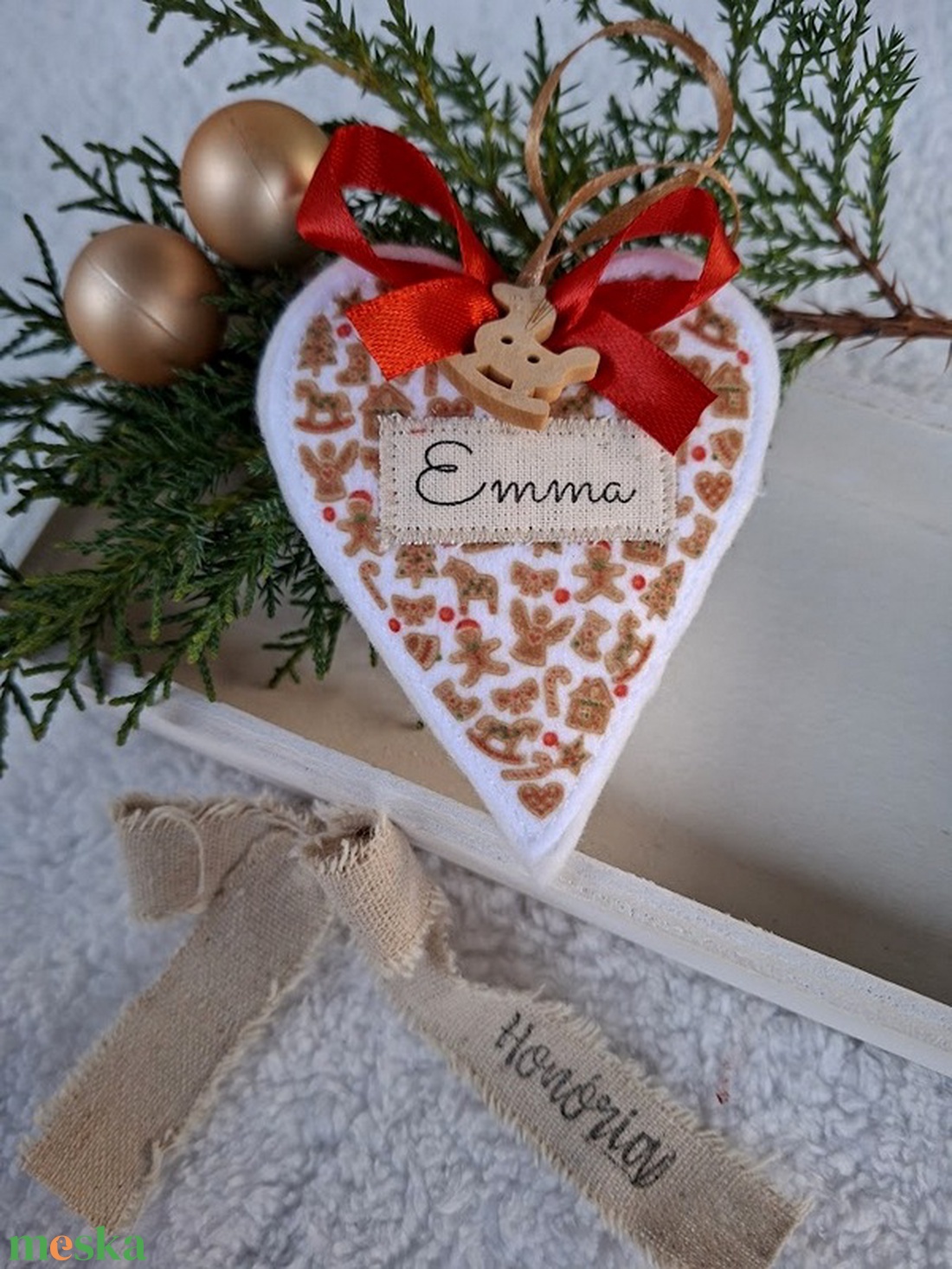 Egyedi Névre szóló-NÉVVEL- filc karácsonyfa dísz (1 db) - karácsony - karácsonyi lakásdekoráció - karácsonyfadíszek - Meska.hu