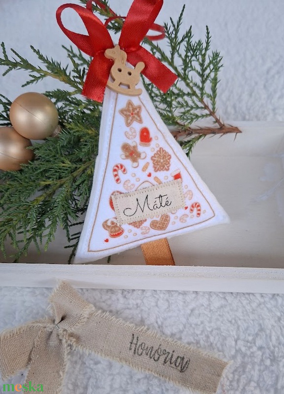 Egyedi Névre szóló-NÉVVEL- filc karácsonyfa dísz (1 db) - karácsony - karácsonyi lakásdekoráció - karácsonyfadíszek - Meska.hu