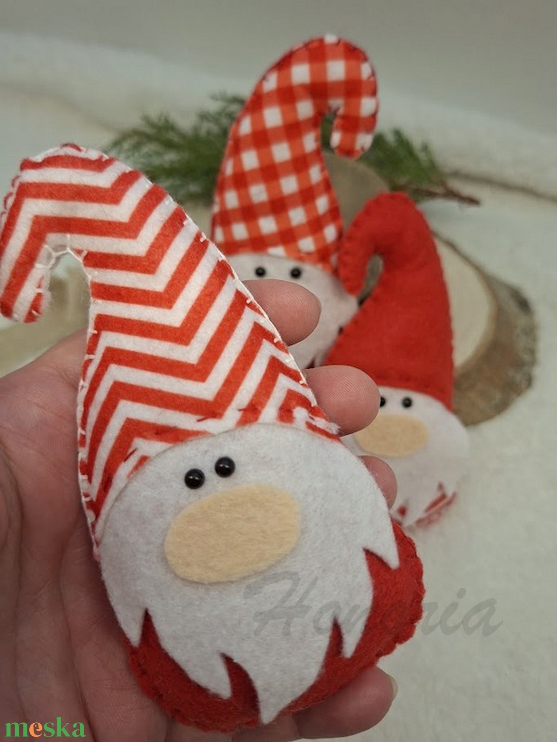 Karácsonyi manók - filc karácsonyfa dísz (3db)- - karácsony - karácsonyi lakásdekoráció - karácsonyi manók, figurák - Meska.hu