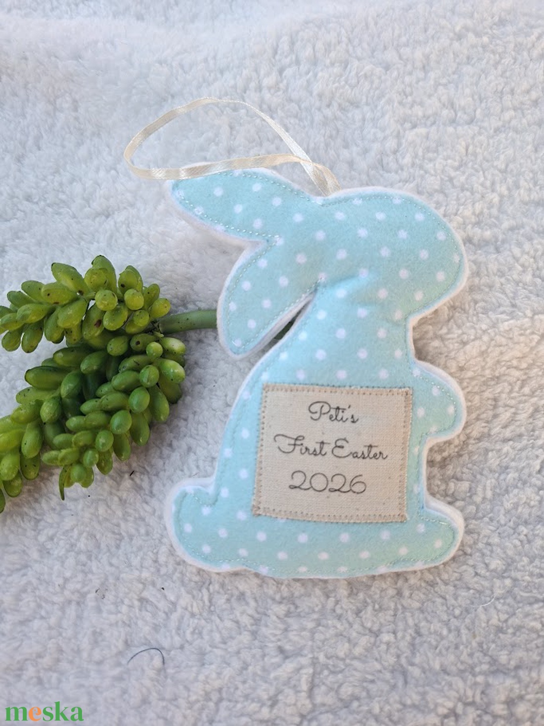 Egyedi Névre szóló-Első Húsvét 2026- filc karácsonyfa dísz - ünnepi díszek, dekorációk - húsvéti díszek és dekorációk - húsvéti tojásfadíszek - Meska.hu