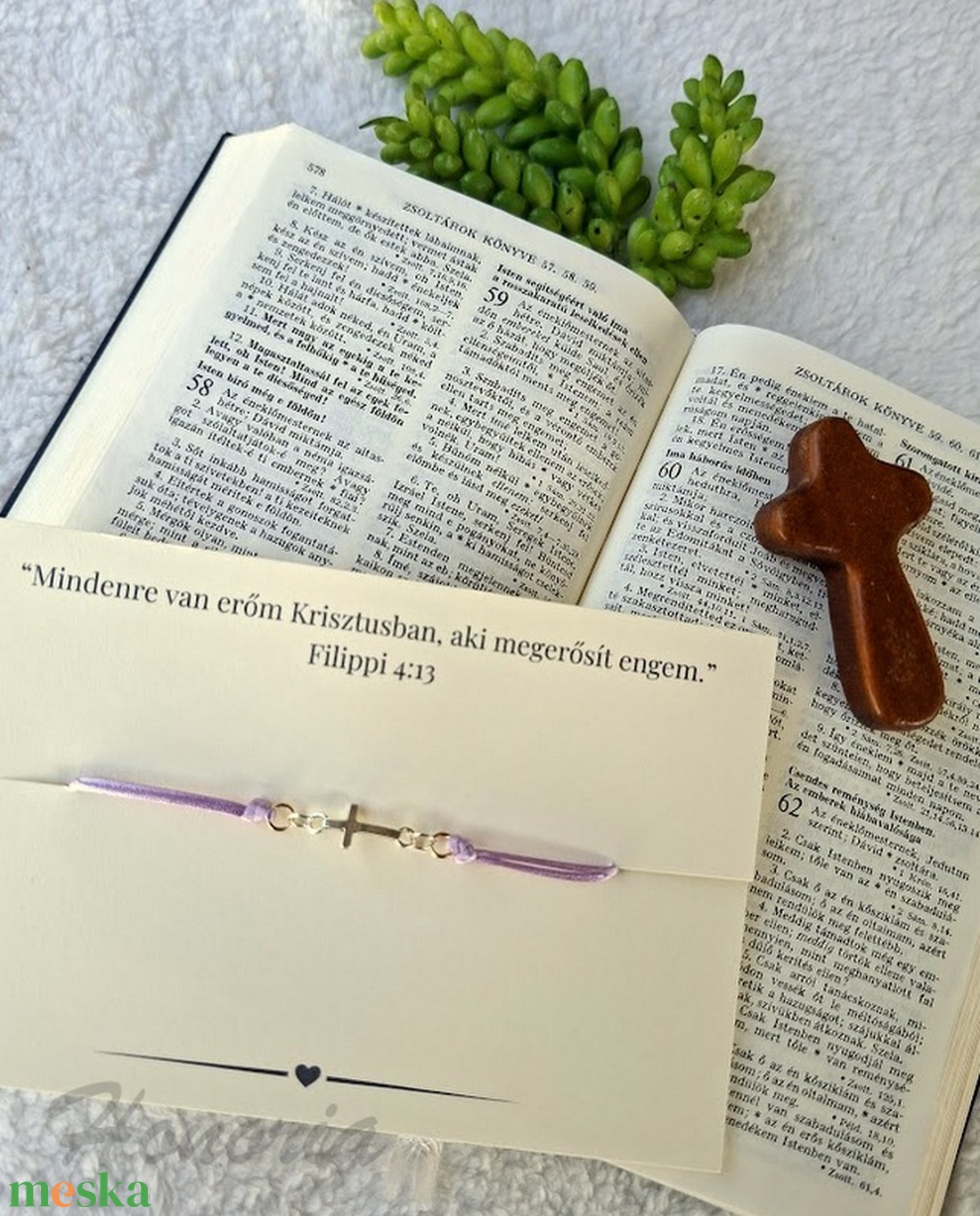 Zsinór karkötő Szív medállal-sárga-Fil 4:13 - ékszer - karkötő - fonott karkötő - Meska.hu