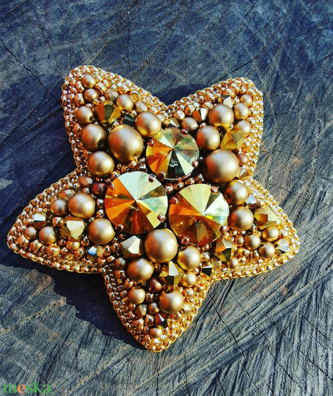 Arany nagy csillag bross - ékszer - kitűző és bross - Meska.hu Arany nagy csillag bross - ékszer - kitűző és bross - Meska.hu
