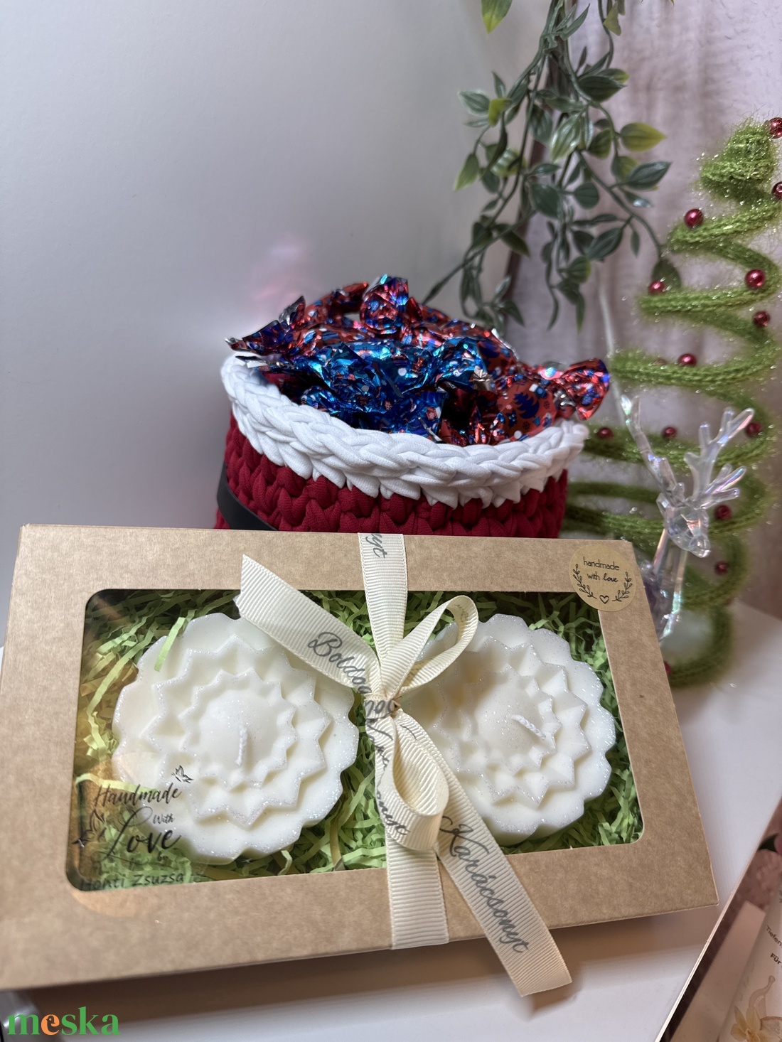 2 db-os karácsonyi gyertya csomag - karácsony - karácsonyi lakásdekoráció - karácsonyi illatgyertya, mécses - Meska.hu