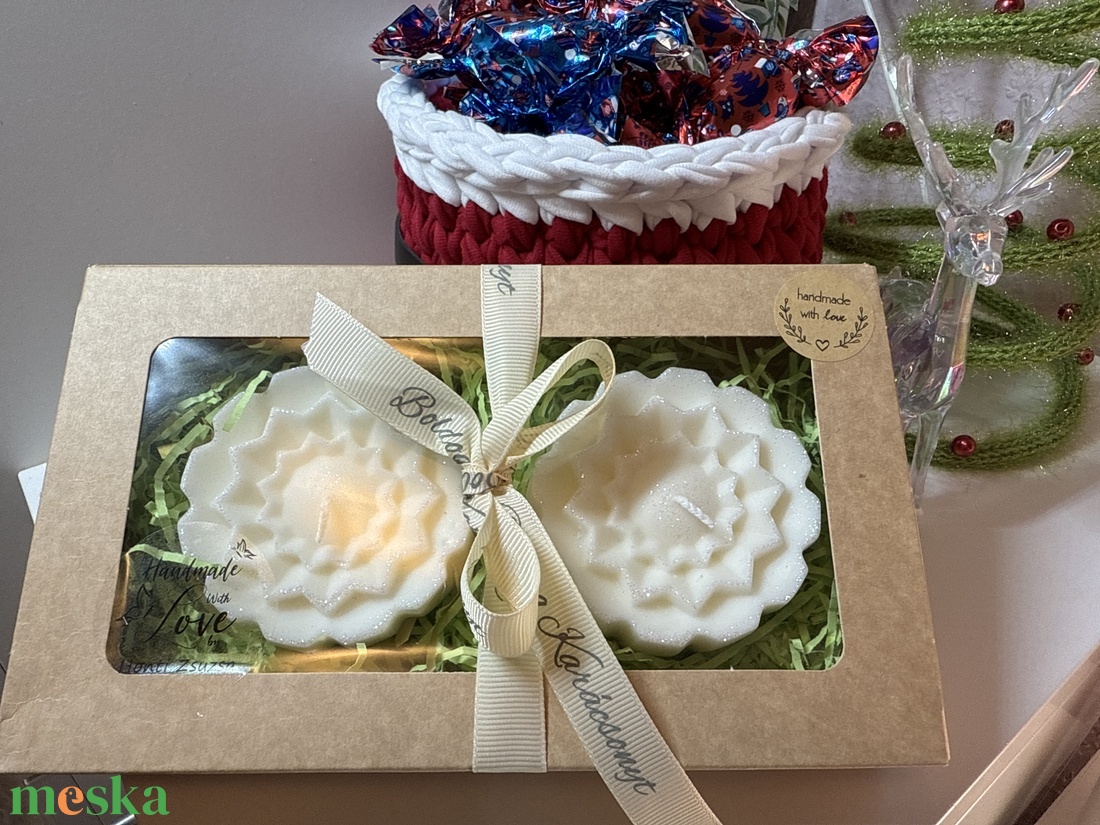 2 db-os karácsonyi gyertya csomag - karácsony - karácsonyi lakásdekoráció - karácsonyi illatgyertya, mécses - Meska.hu