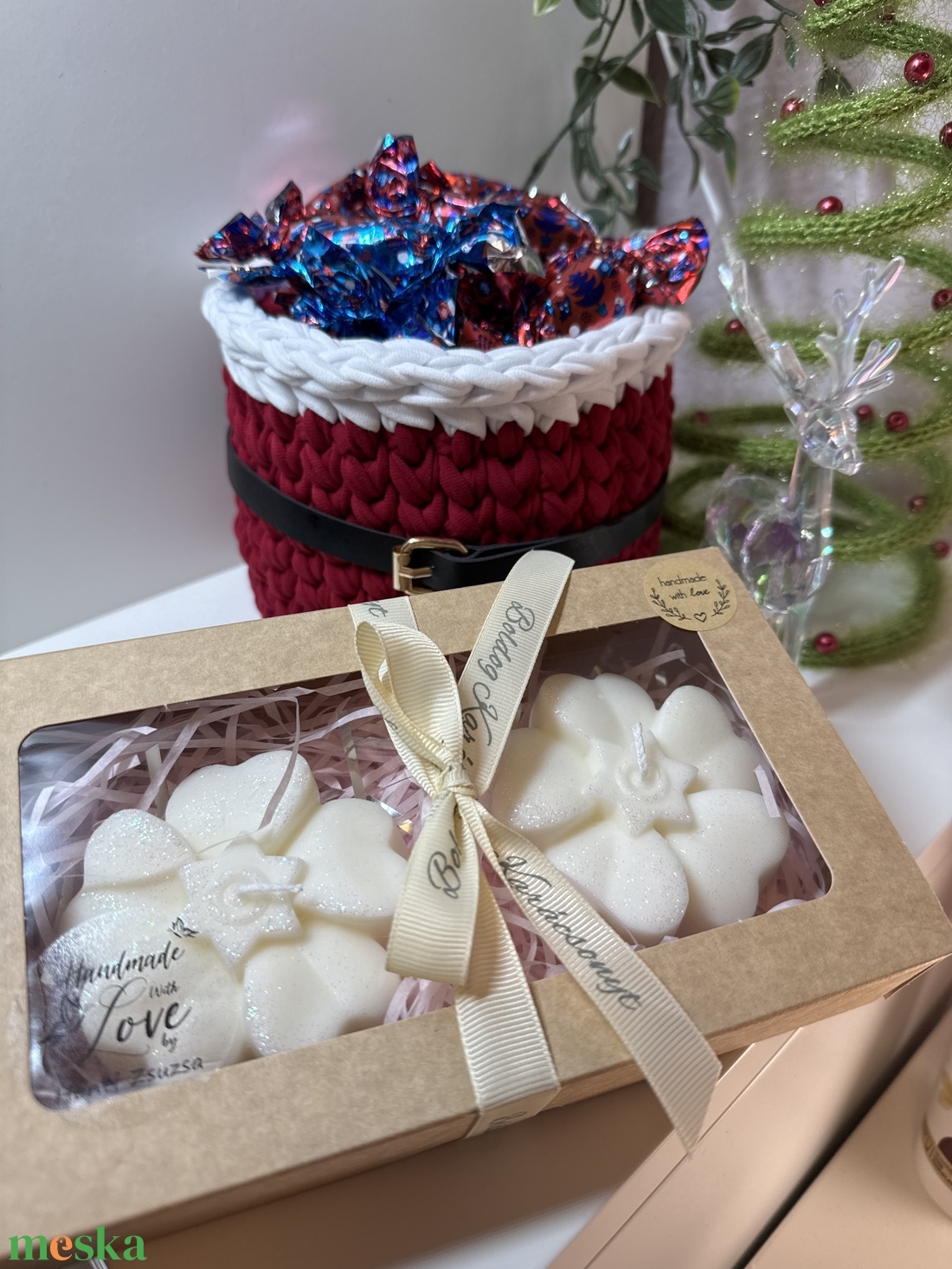 2 db-os karácsonyi gyertya csomag - karácsony - karácsonyi lakásdekoráció - karácsonyi illatgyertya, mécses - Meska.hu