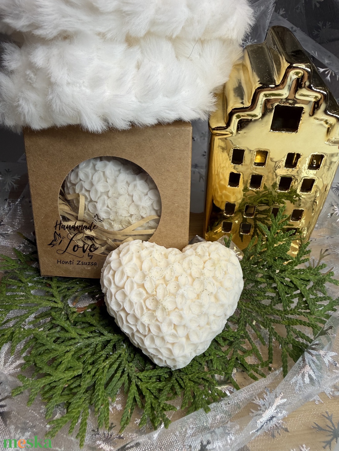 Fahéj illatú, szív alakú szappan - szépségápolás - szappan & fürdés - kézműves szappan - Meska.hu