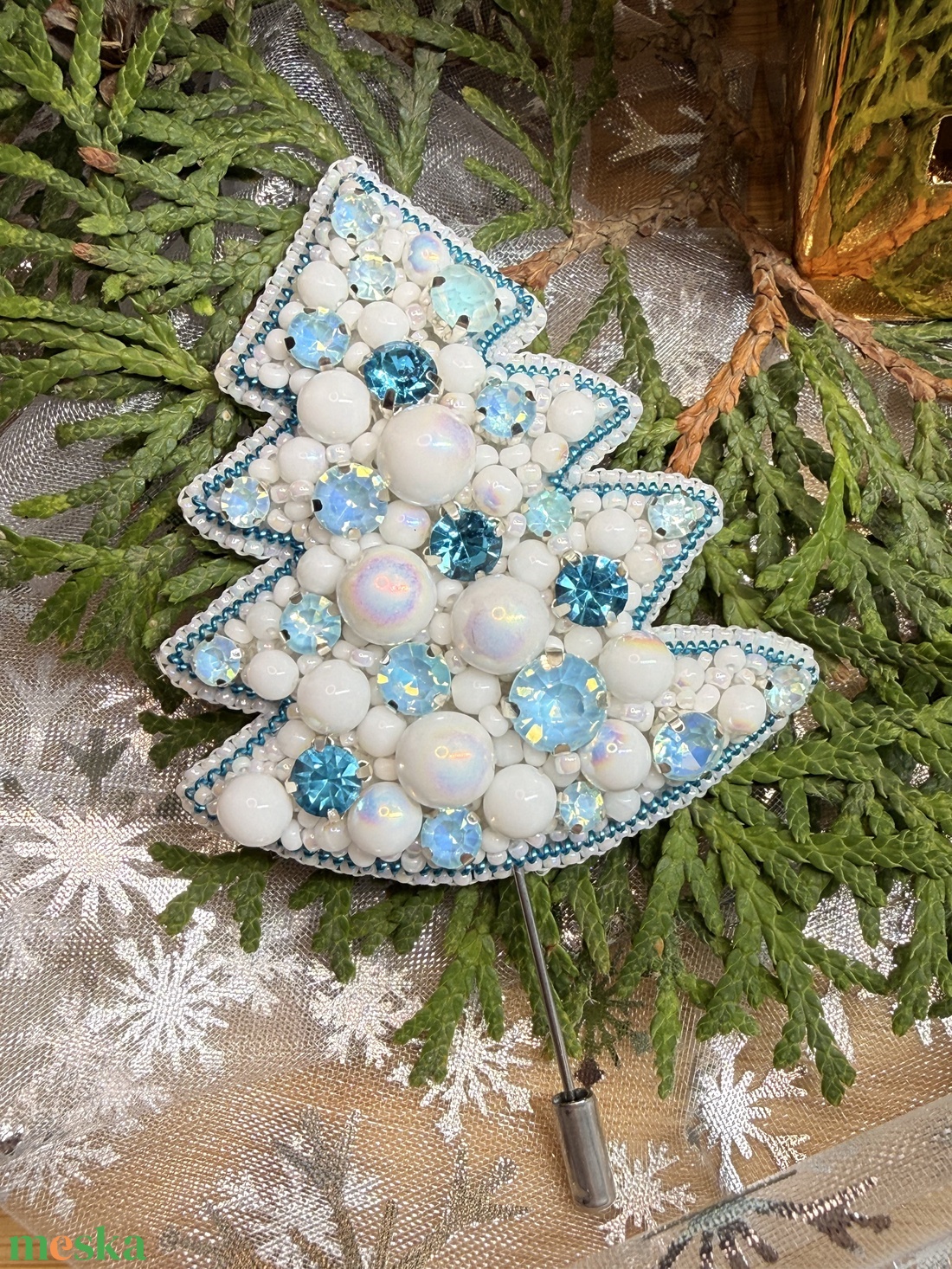 Karácsonyfa bross - ékszer - kitűző és bross - Meska.hu