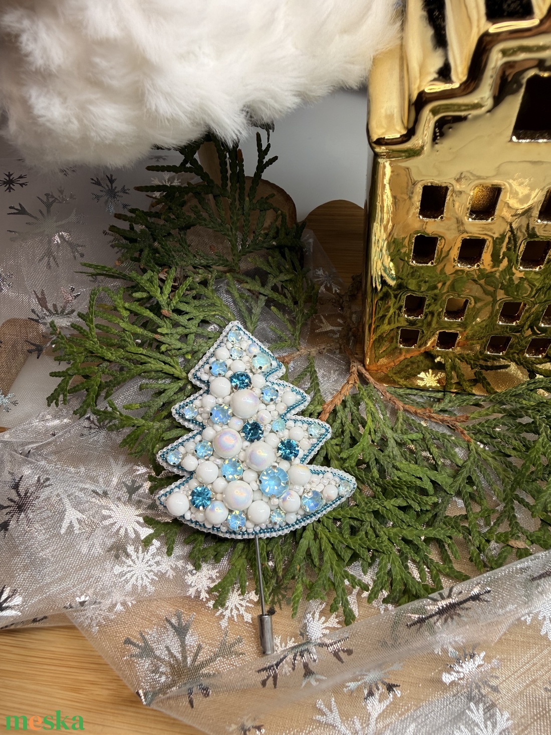Karácsonyfa bross - ékszer - kitűző és bross - Meska.hu