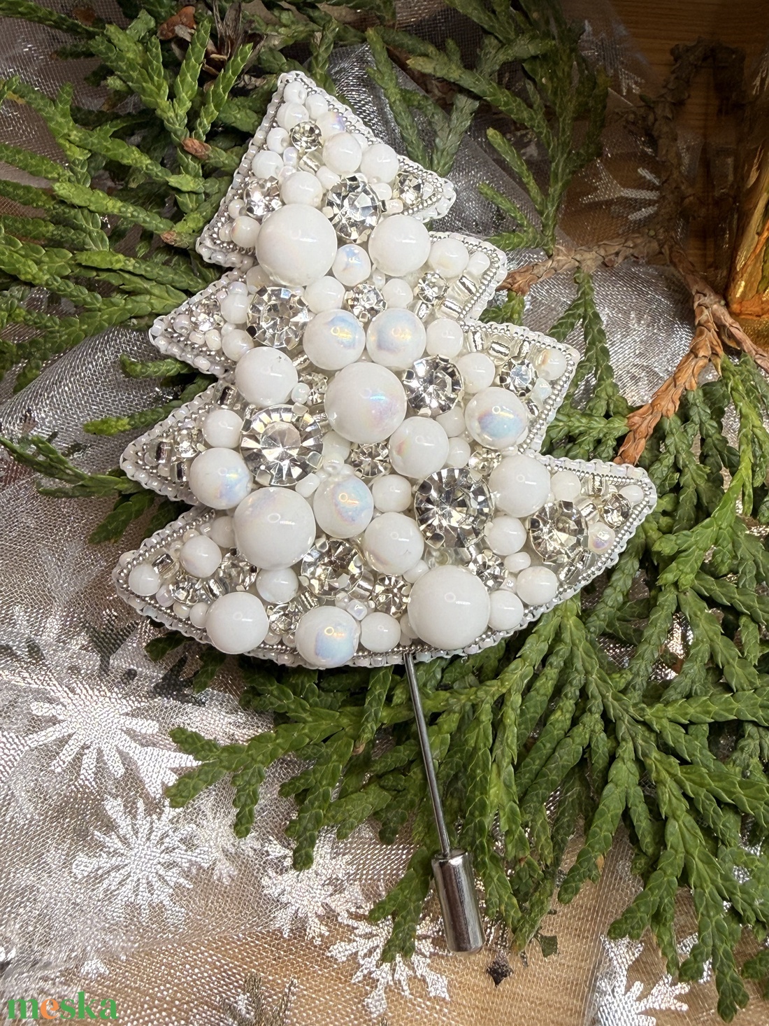 Karácsonyfa bross - ékszer - kitűző és bross - Meska.hu