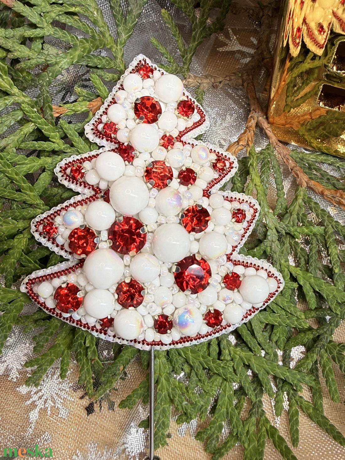 Karácsonyfa bross - ékszer - kitűző és bross - Meska.hu