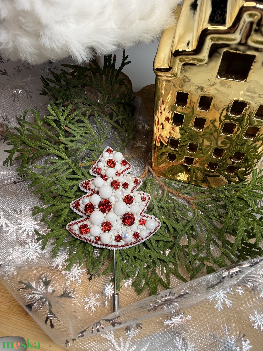 Karácsonyfa bross - ékszer - kitűző és bross - Meska.hu