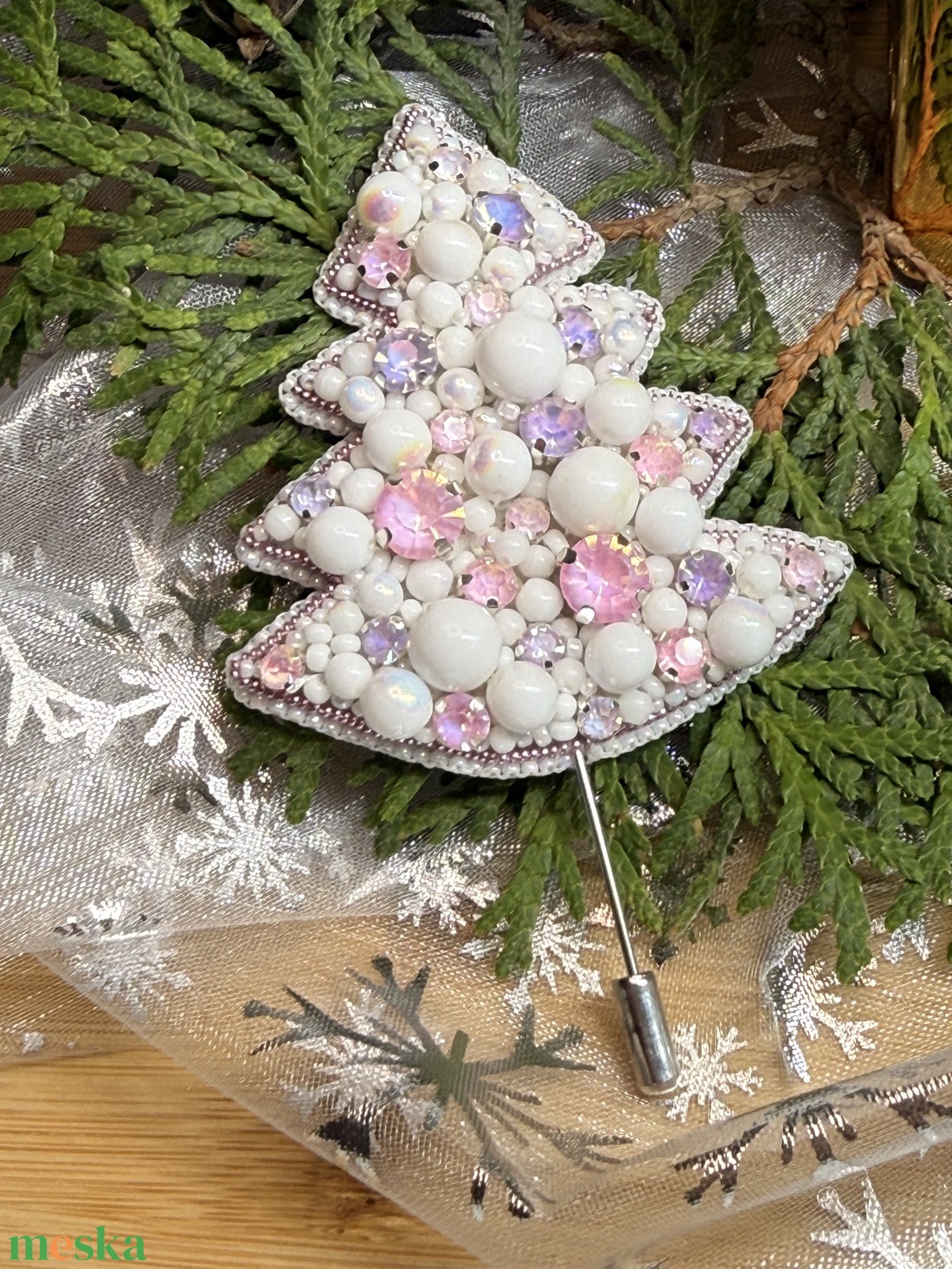 Karácsonyfa bross - ékszer - kitűző és bross - Meska.hu