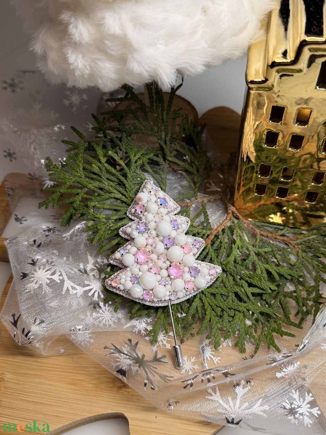Karácsonyfa bross - ékszer - kitűző és bross - Meska.hu