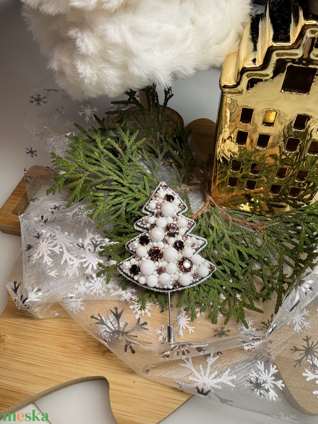 Karácsonyfa bross - ékszer - kitűző és bross - Meska.hu