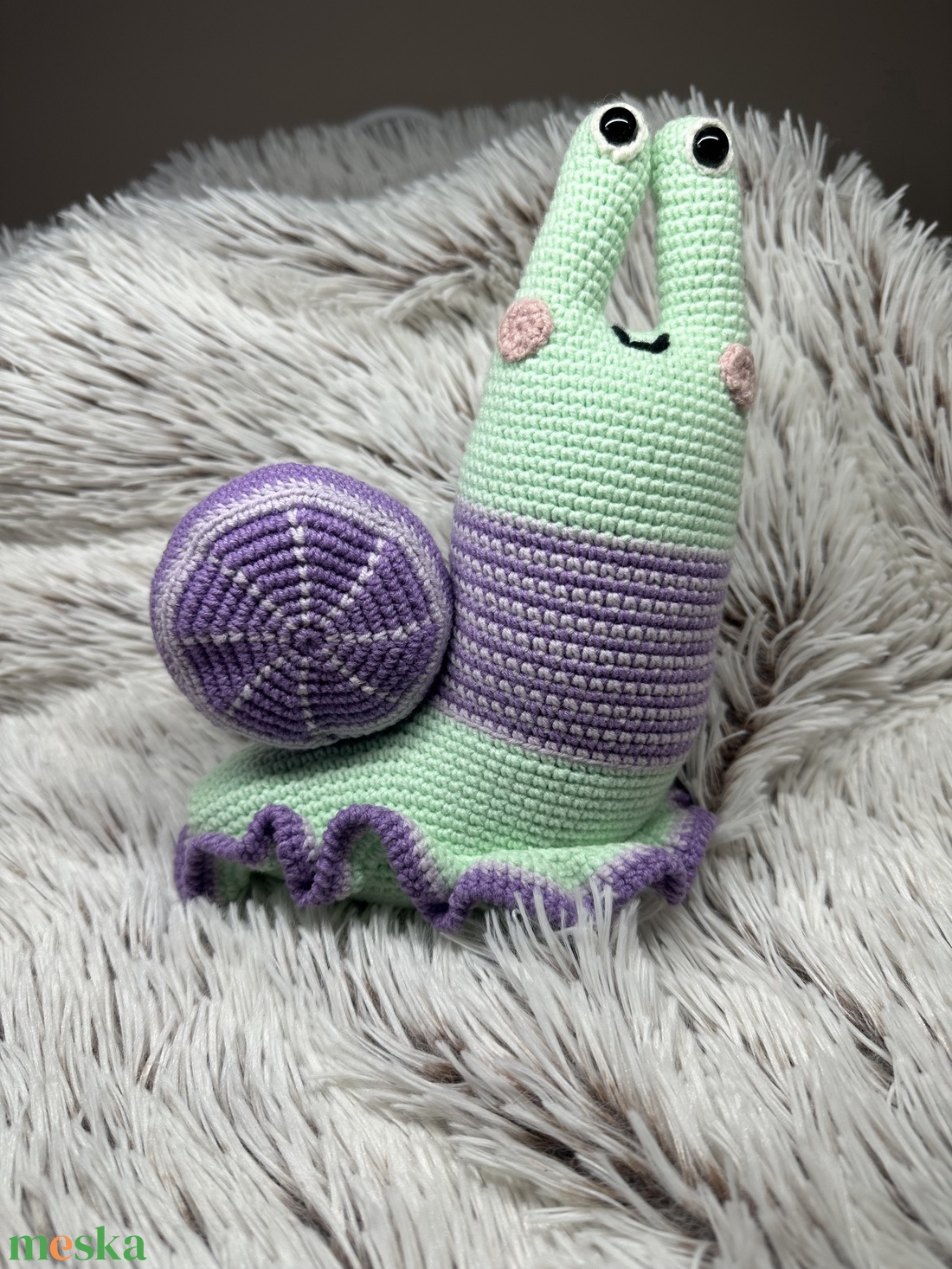 Horgolt házas csigabiga  - játék & sport - plüssállat & játékfigura - csiga - Meska.hu