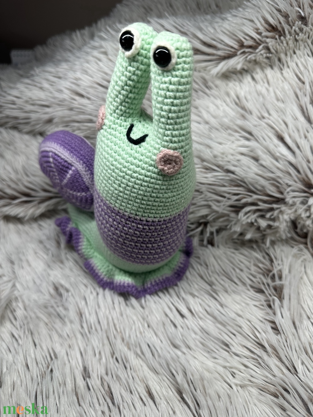 Horgolt házas csigabiga  - játék & sport - plüssállat & játékfigura - csiga - Meska.hu