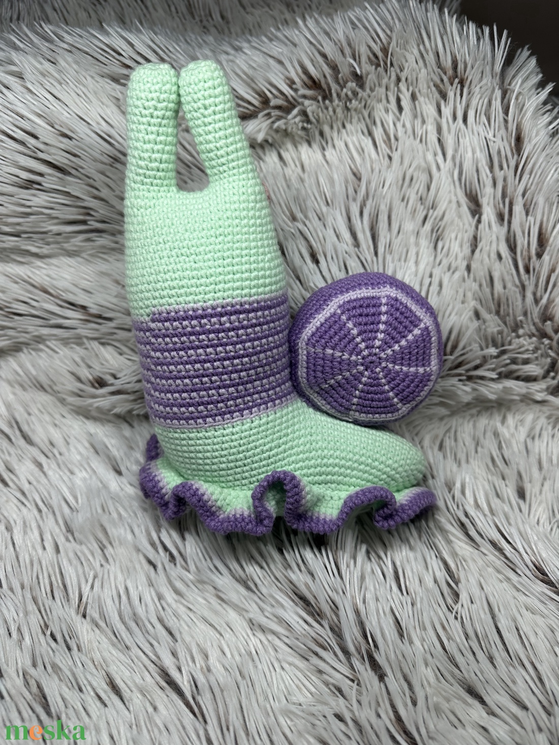 Horgolt házas csigabiga  - játék & sport - plüssállat & játékfigura - csiga - Meska.hu