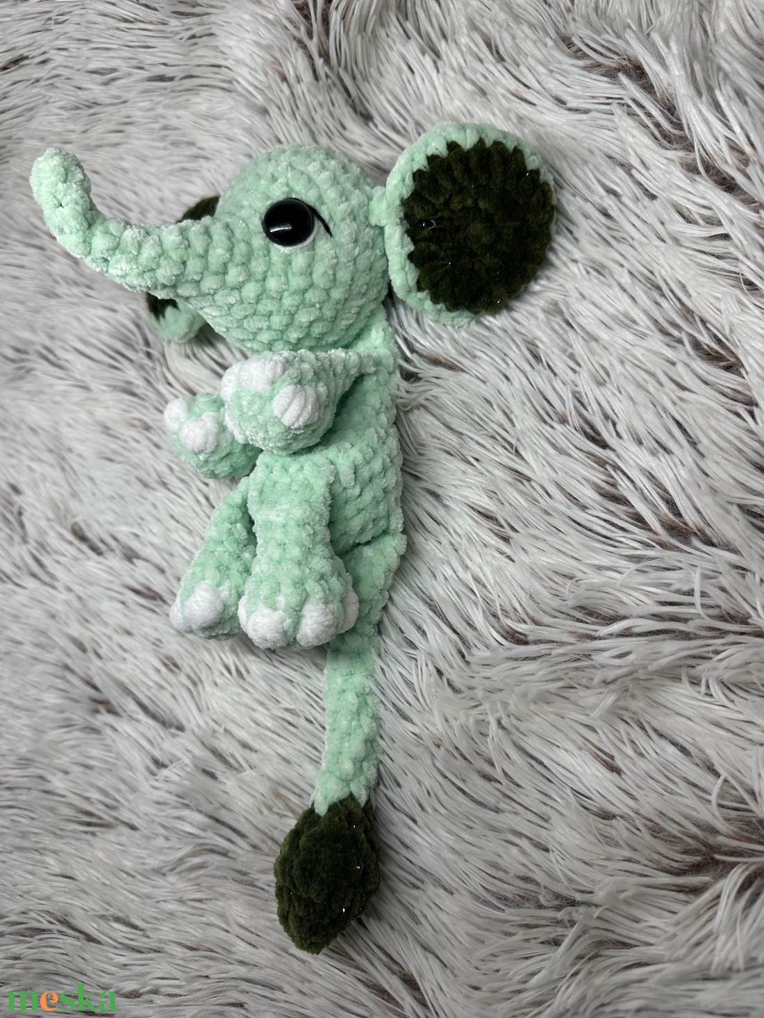 Horgolt elefántos alvóka - baba - mama - baba játékok - szundikendő, alvóka - Meska.hu