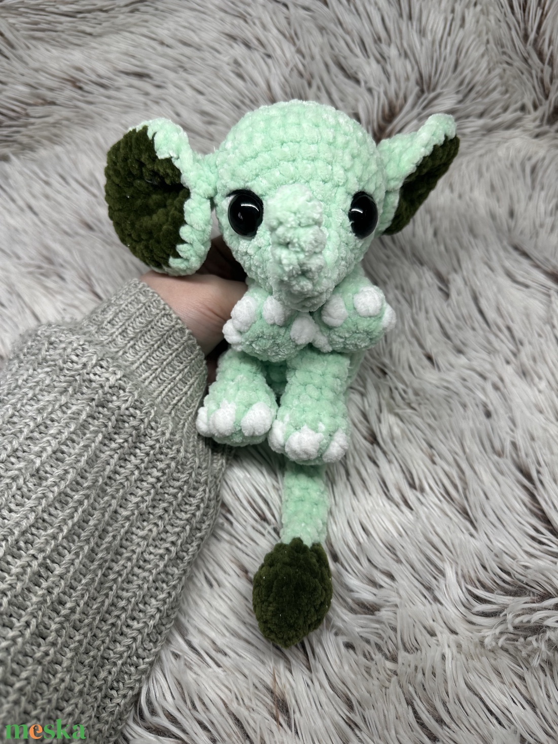 Horgolt elefántos alvóka - baba - mama - baba játékok - szundikendő, alvóka - Meska.hu