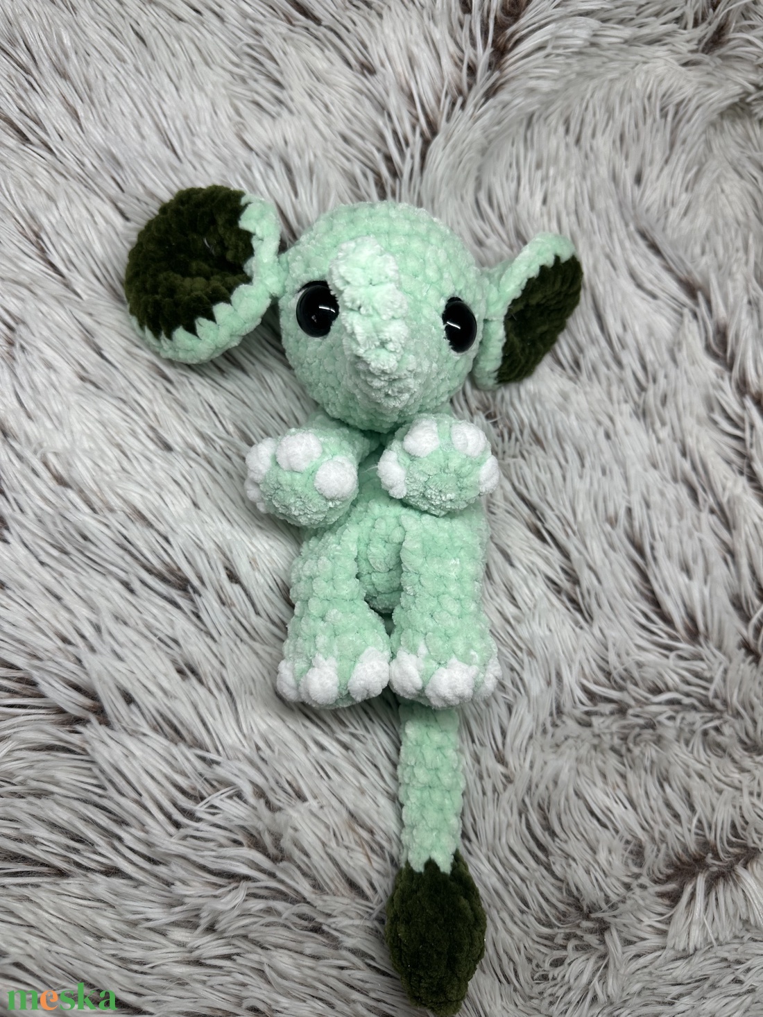 Horgolt elefántos alvóka - baba - mama - baba játékok - szundikendő, alvóka - Meska.hu