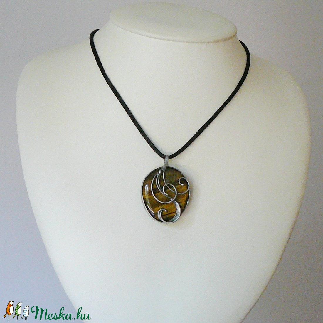 Tigrisszem medál  - ékszer - nyaklánc - medál - Meska.hu