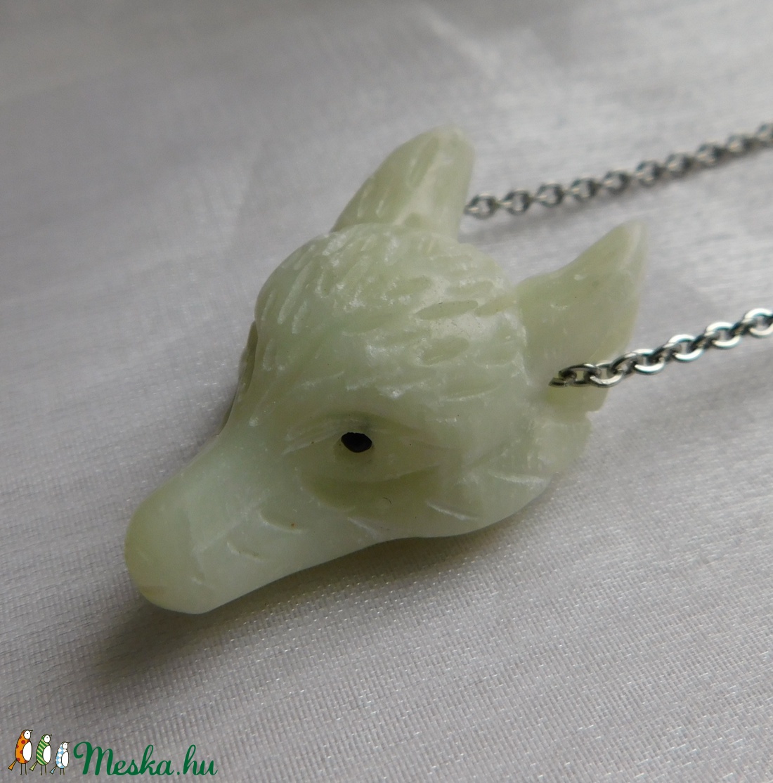 Aragonit farkasos nyaklánc - ékszer - nyaklánc - medálos nyaklánc - Meska.hu