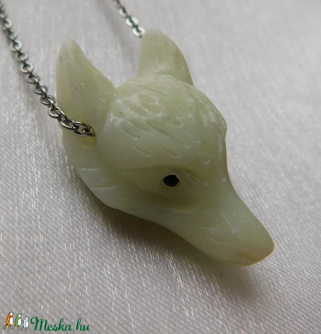 Aragonit farkasos nyaklánc - ékszer - nyaklánc - medálos nyaklánc - Meska.hu