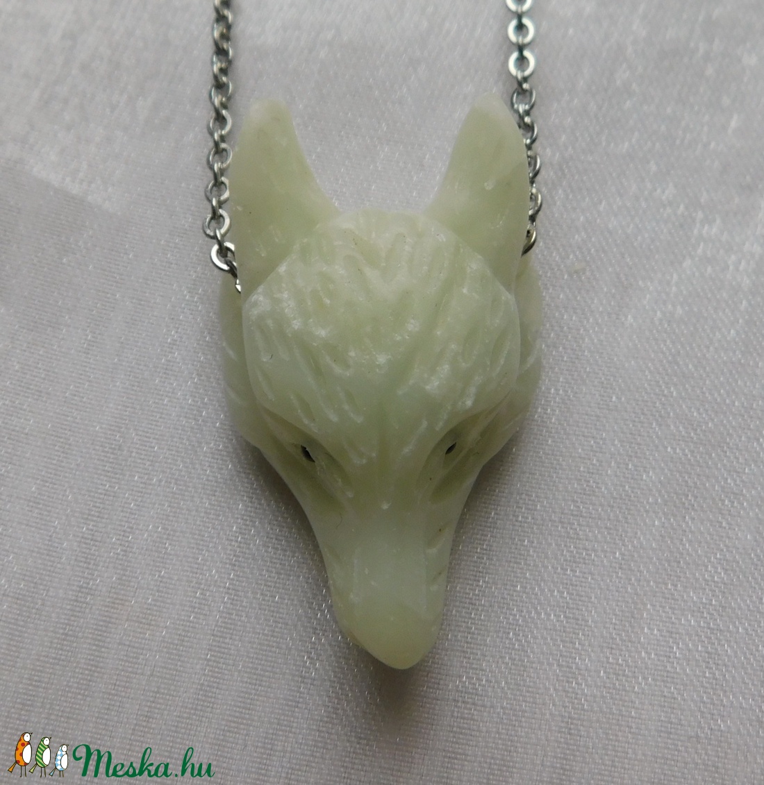 Aragonit farkasos nyaklánc - ékszer - nyaklánc - medálos nyaklánc - Meska.hu