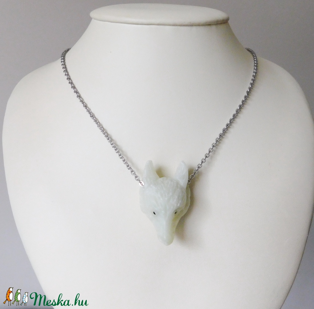 Aragonit farkasos nyaklánc - ékszer - nyaklánc - medálos nyaklánc - Meska.hu