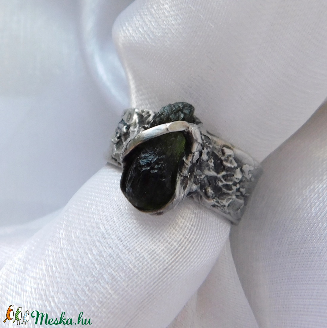 Moldavit gyűrű - ékszer - gyűrű - szoliter gyűrű - Meska.hu