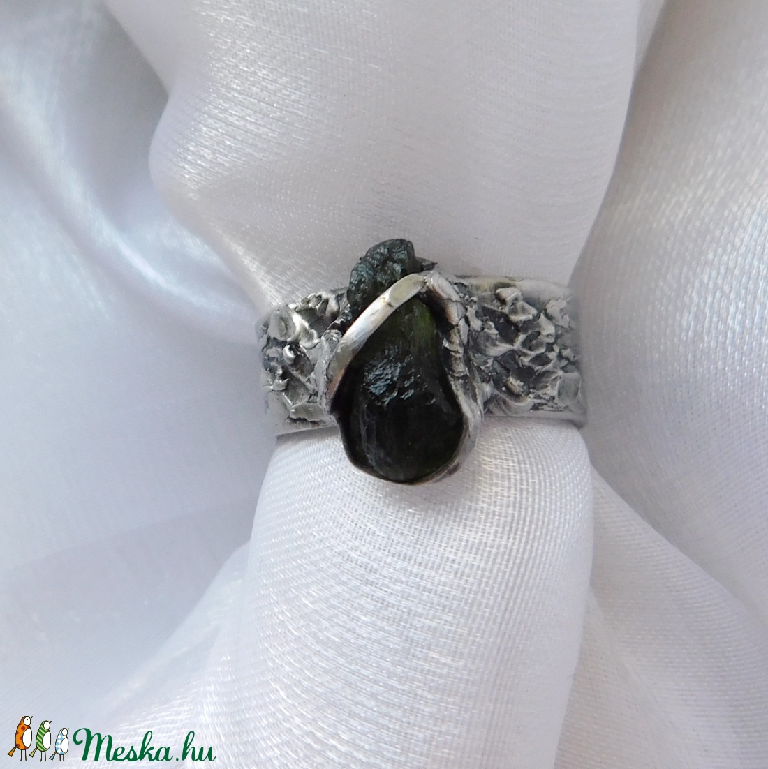 Moldavit gyűrű - ékszer - gyűrű - szoliter gyűrű - Meska.hu