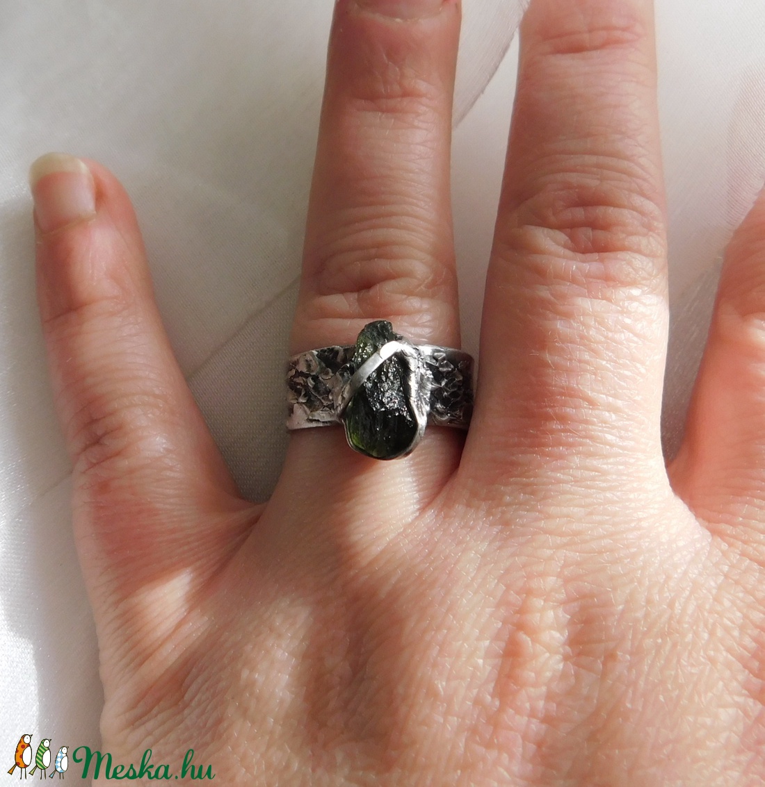 Moldavit gyűrű - ékszer - gyűrű - szoliter gyűrű - Meska.hu