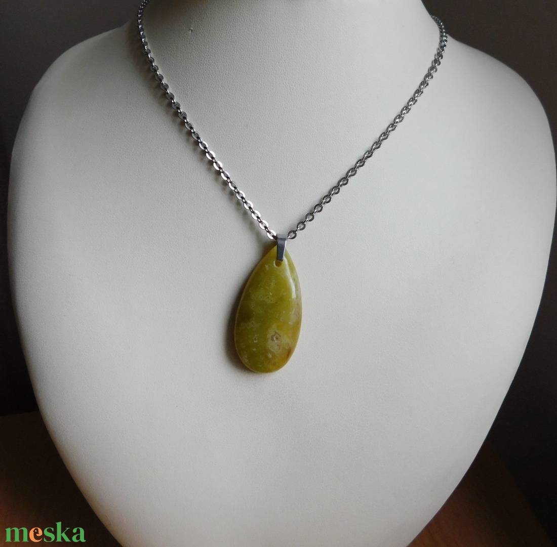 Zöld opál medál - ékszer - nyaklánc - medál - Meska.hu