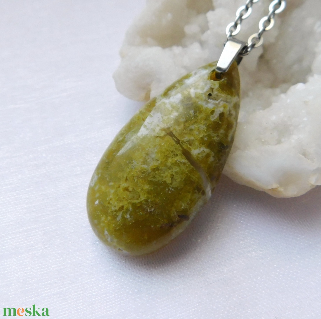 Zöld opál medál - ékszer - nyaklánc - medál - Meska.hu