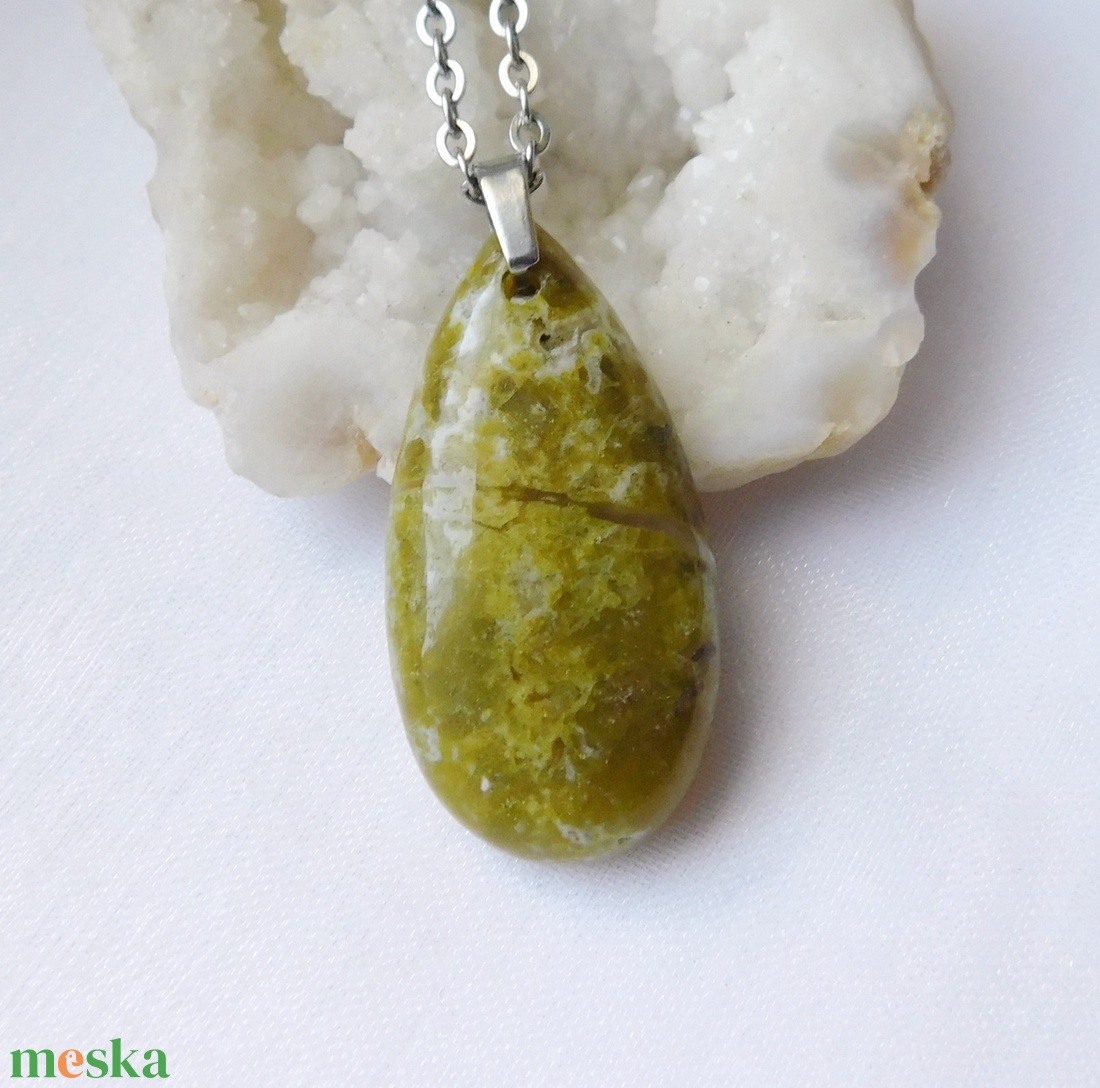 Zöld opál medál - ékszer - nyaklánc - medál - Meska.hu