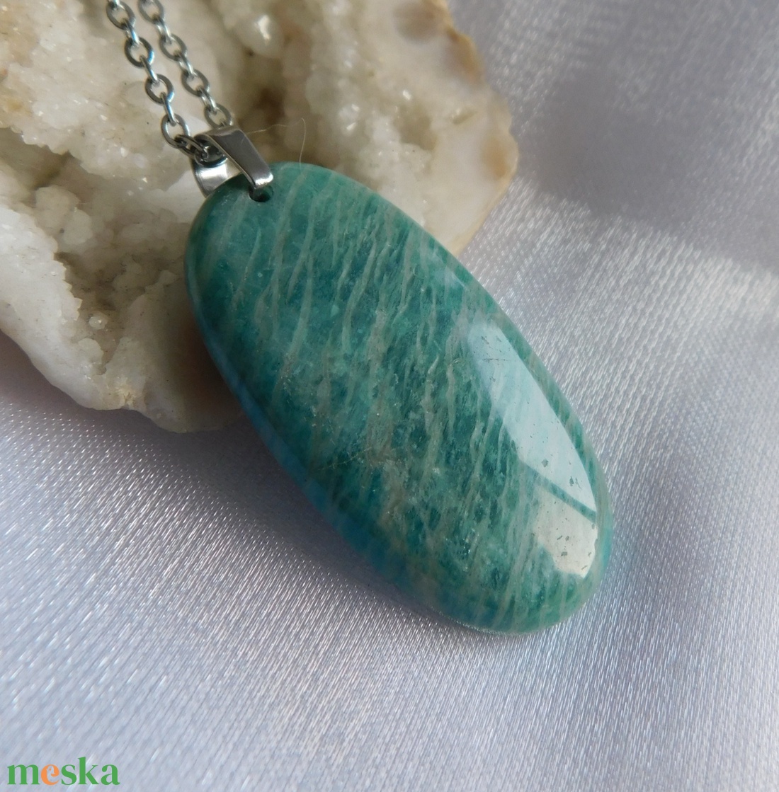 Amazonit medál - ékszer - nyaklánc - medál - Meska.hu