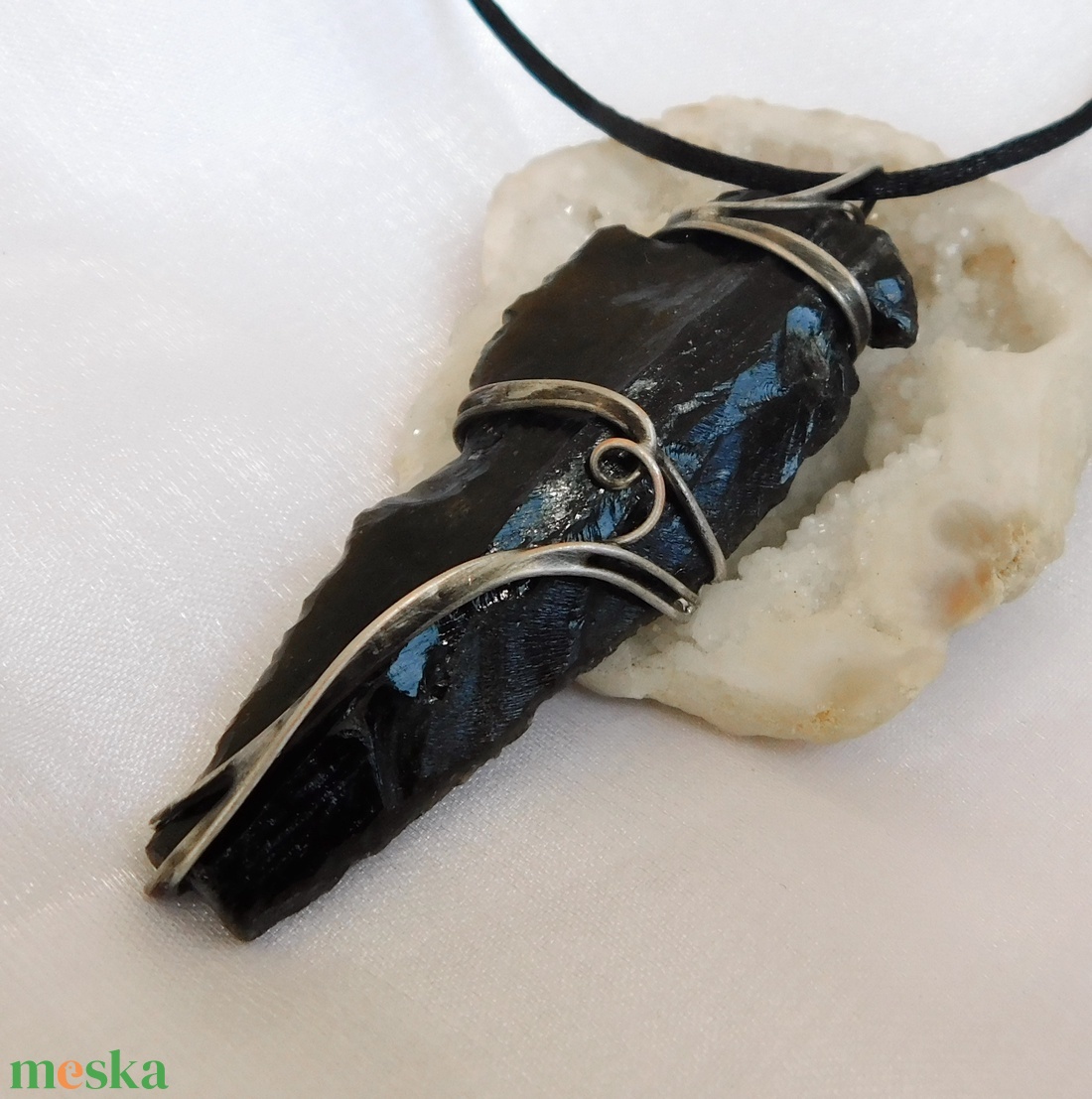 Obszidián nyílhegy medál - ékszer - nyaklánc - medál - Meska.hu