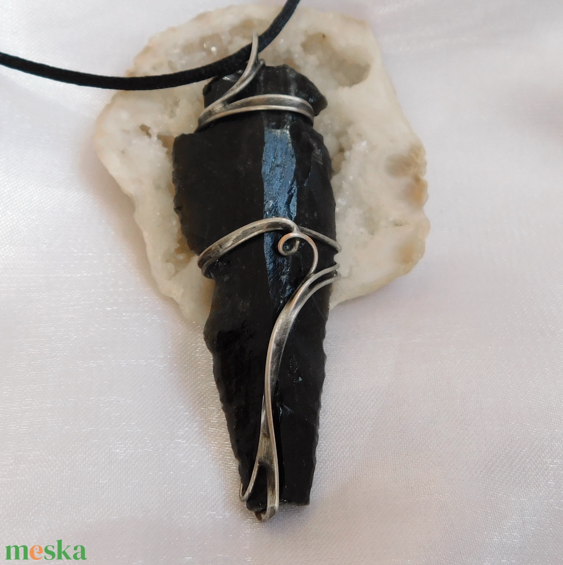 Obszidián nyílhegy medál - ékszer - nyaklánc - medál - Meska.hu