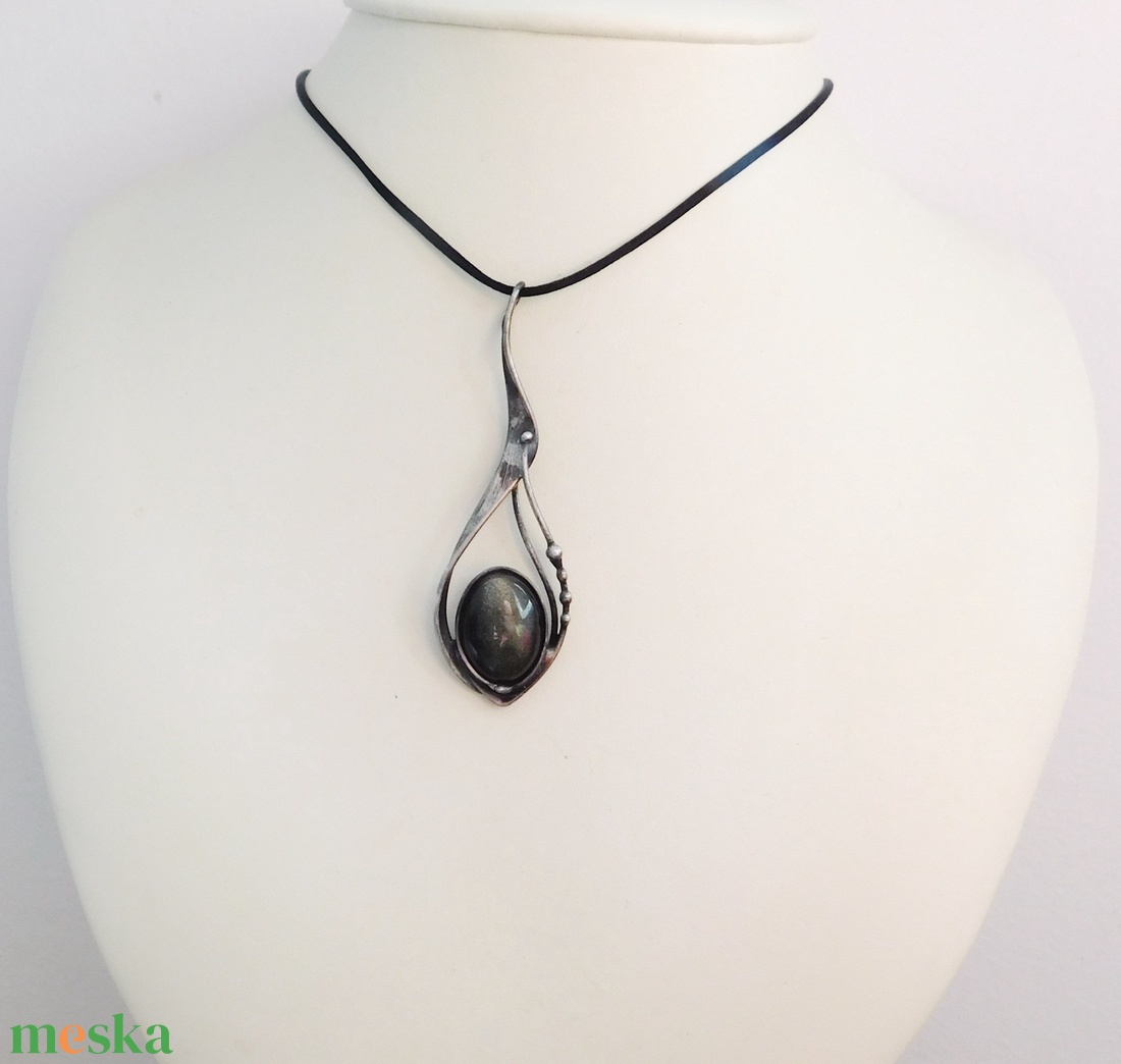 Arany obszidián medál - ékszer - nyaklánc - medál - Meska.hu