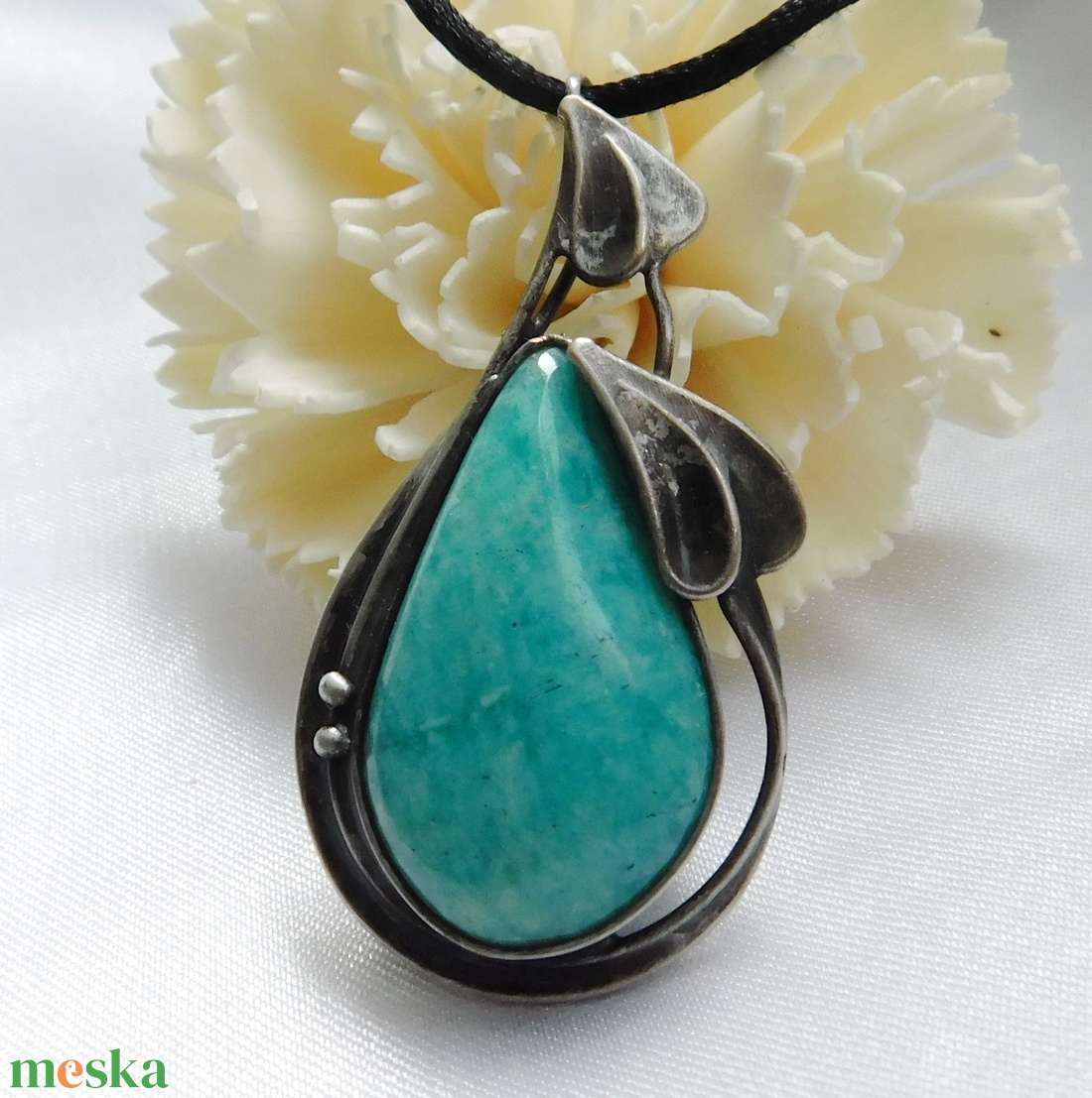 Amazonit medál - ékszer - nyaklánc - medálos nyaklánc - Meska.hu