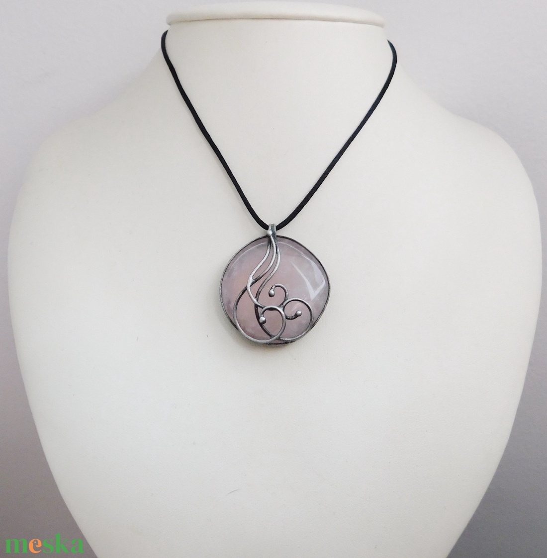Rózsakvarc medál  - ékszer - nyaklánc - medál - Meska.hu