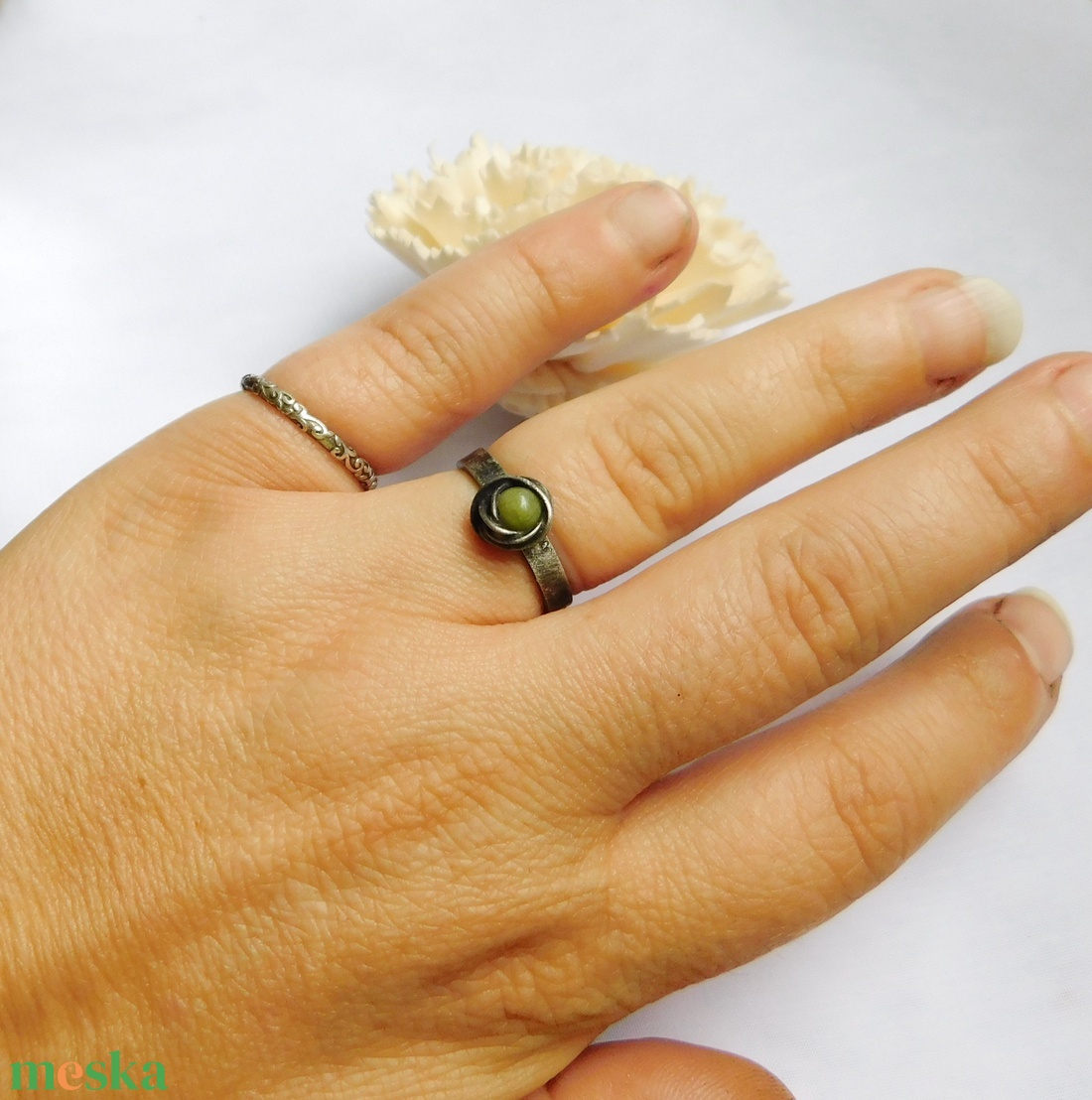 Nefrit gyűrű - ékszer - gyűrű - Meska.hu